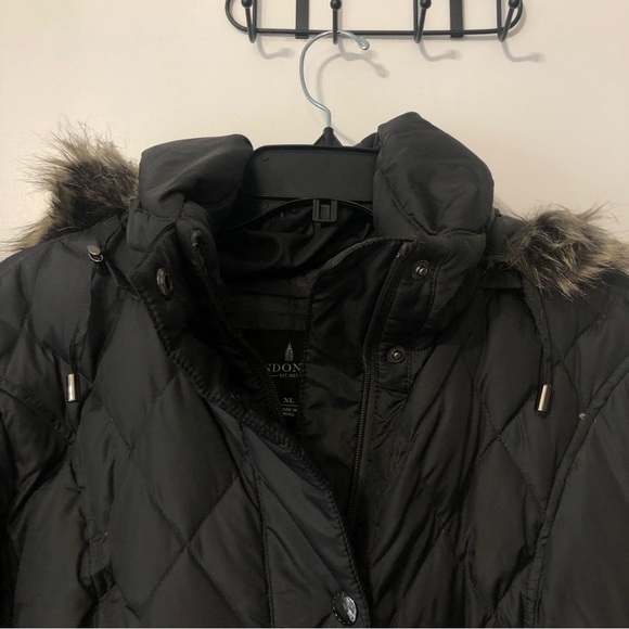 London Fog Hooded Winter Coat Black XL - Picture 6 of 9